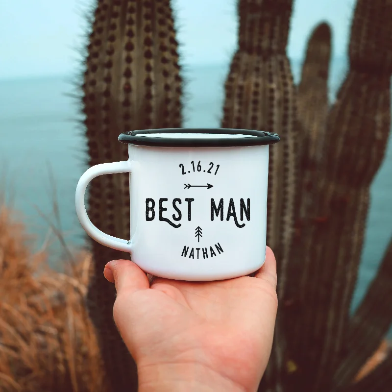 dishwasher safe coffee mugs -Best Man Enamel Mug