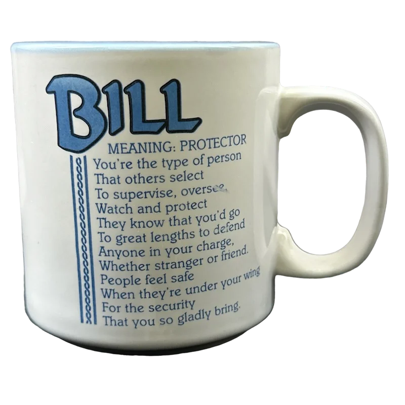 unique coffee cups for office -BILL Poetry Name Blue Interior Mug Papel