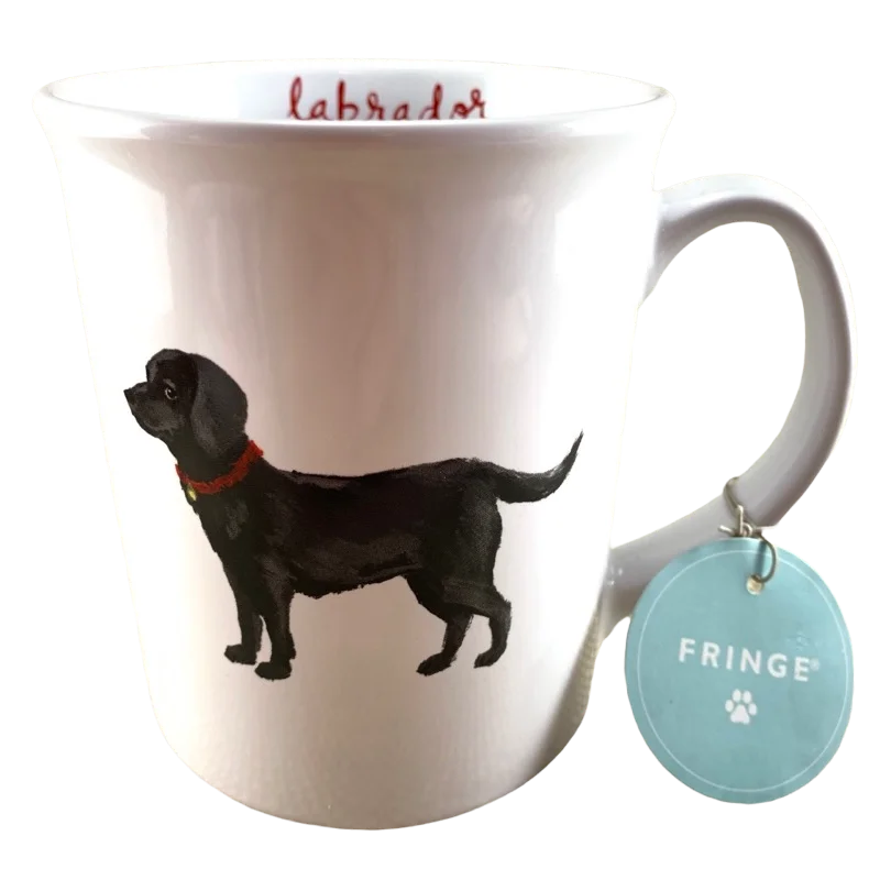 cute mugs for gifts -Black Labrador Dog Mug Fringe Studio NEW