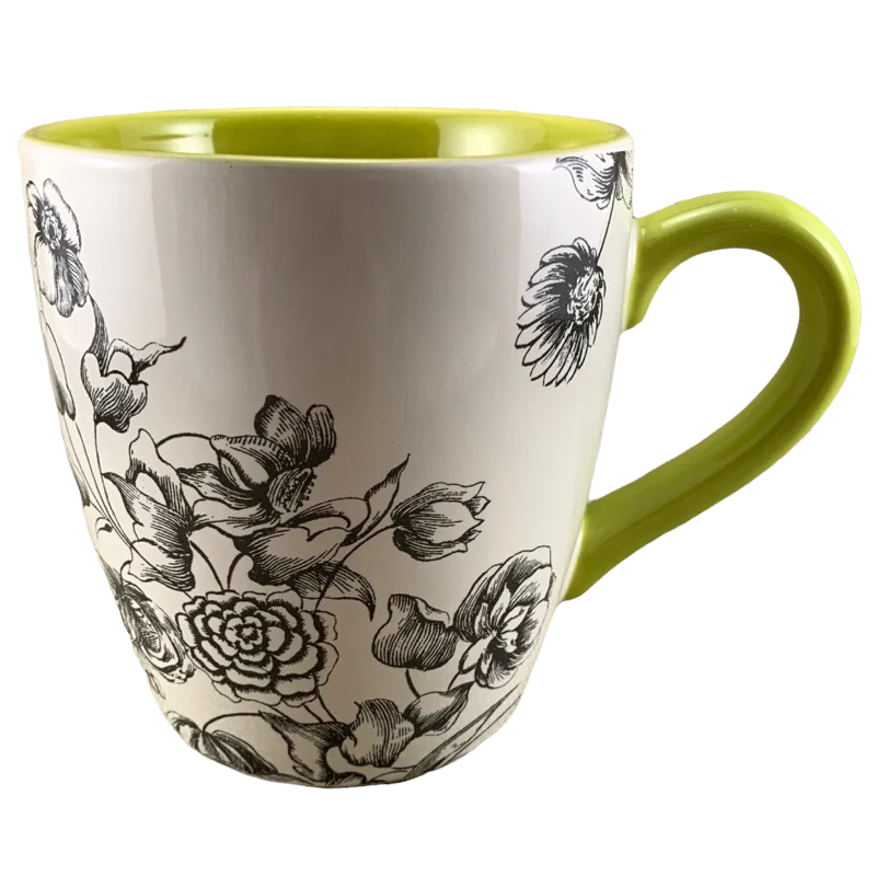 personal mugs for gifts -Black & White Floral Jennifer Brinley Mug Certified International