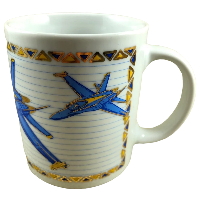 custom printed travel mugs -Blue Angels Gold Yellow And Blue Metallic Accents Mug