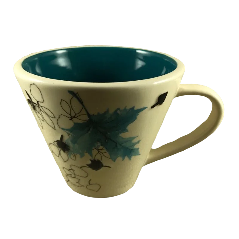 colorful coffee mugs for gifts -Blue Autumn Maple Leaves Mug Starbucks