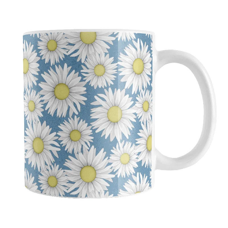 vintage coffee cups -Blue Daisy Pattern Mug