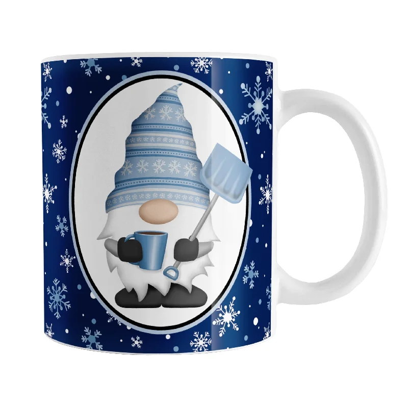 novelty tea cups for gifts -Blue Gnome Snowflakes Mug