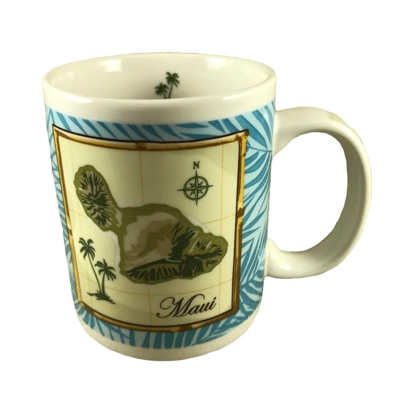 custom tea cups for wedding -Blue Maui Map Mug The Islander Group