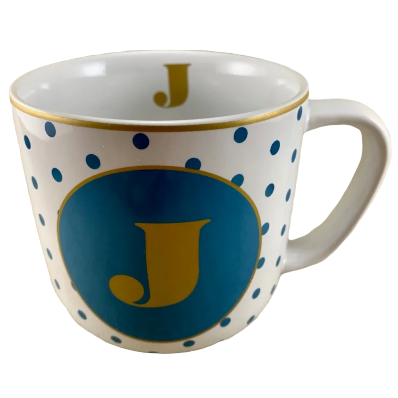 funny coffee mugs -Blue Polka Dots Letter "J" Monogram Mug Target