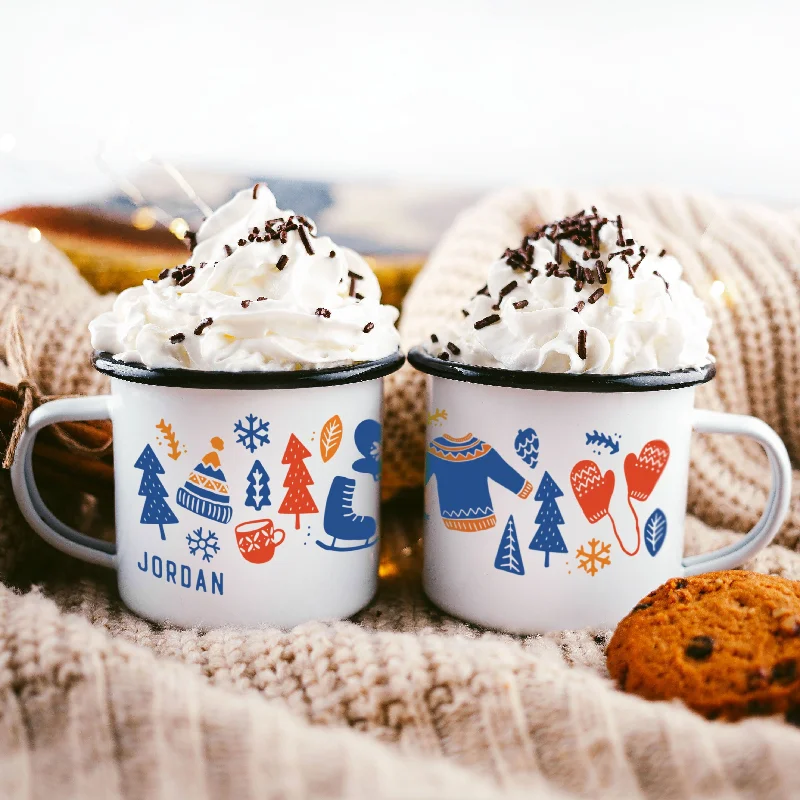 large insulated tumblers -Blue Winter Campfire Mug