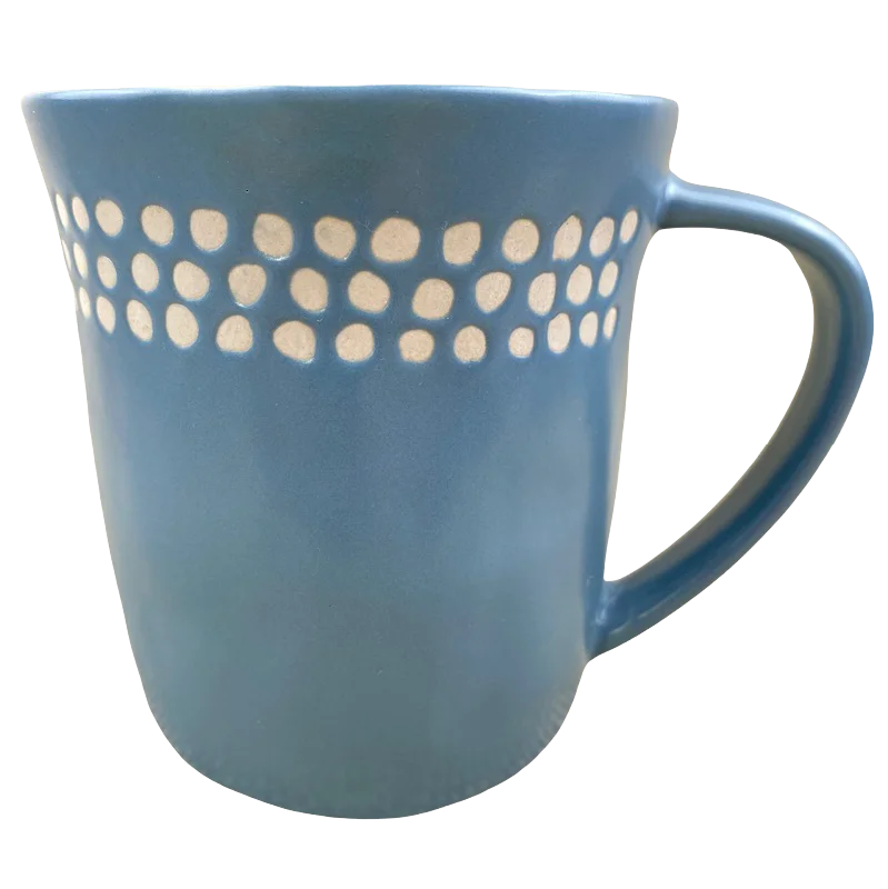 glass coffee mugs -Blue With White Dots 14oz Mug 2008 Starbucks