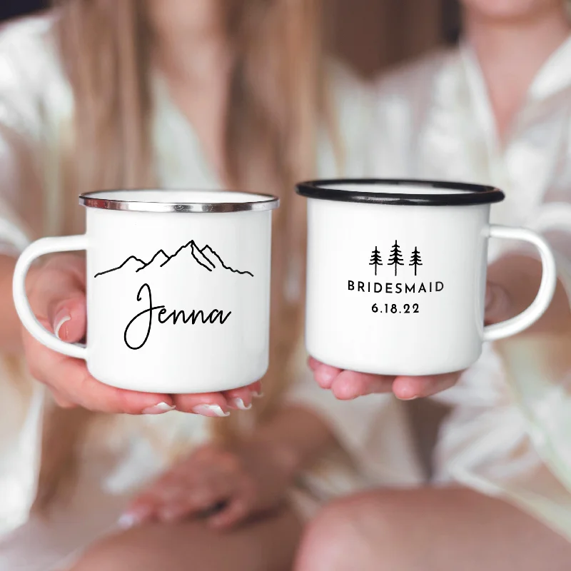 clear coffee mugs -Bridal Party Wedding Camping Mugs