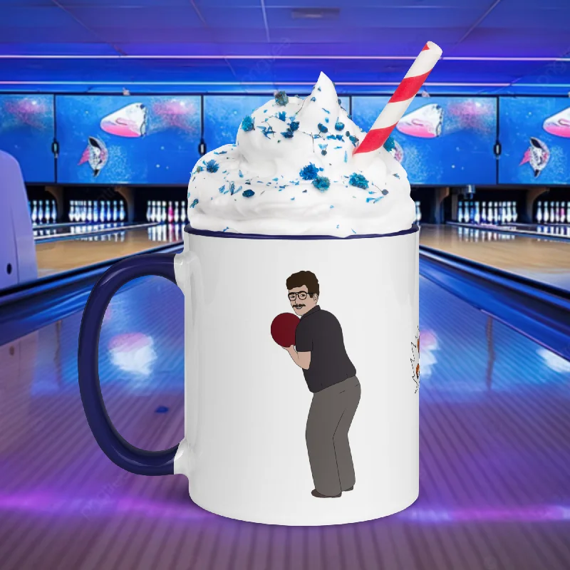 personalized gift coffee mugs -Built Like Bornhop Bowling Alley Blue Mug