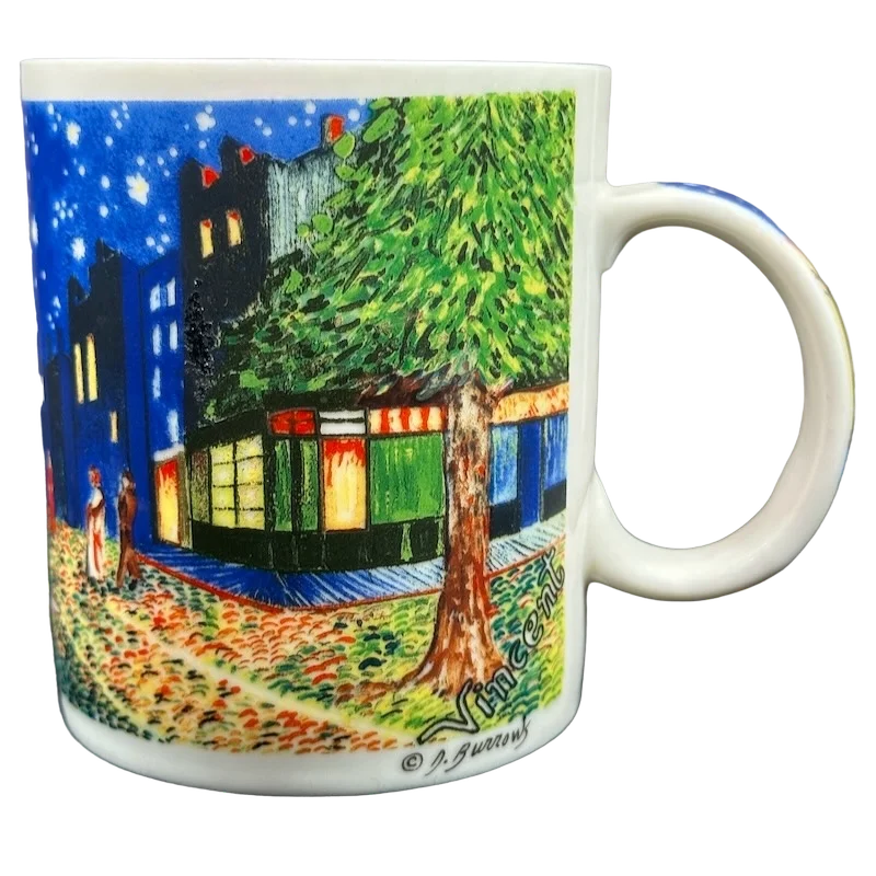 novelty coffee cups -Cafe Terrace At Night Vincent Van Gogh D. Burrows Mug Starbucks