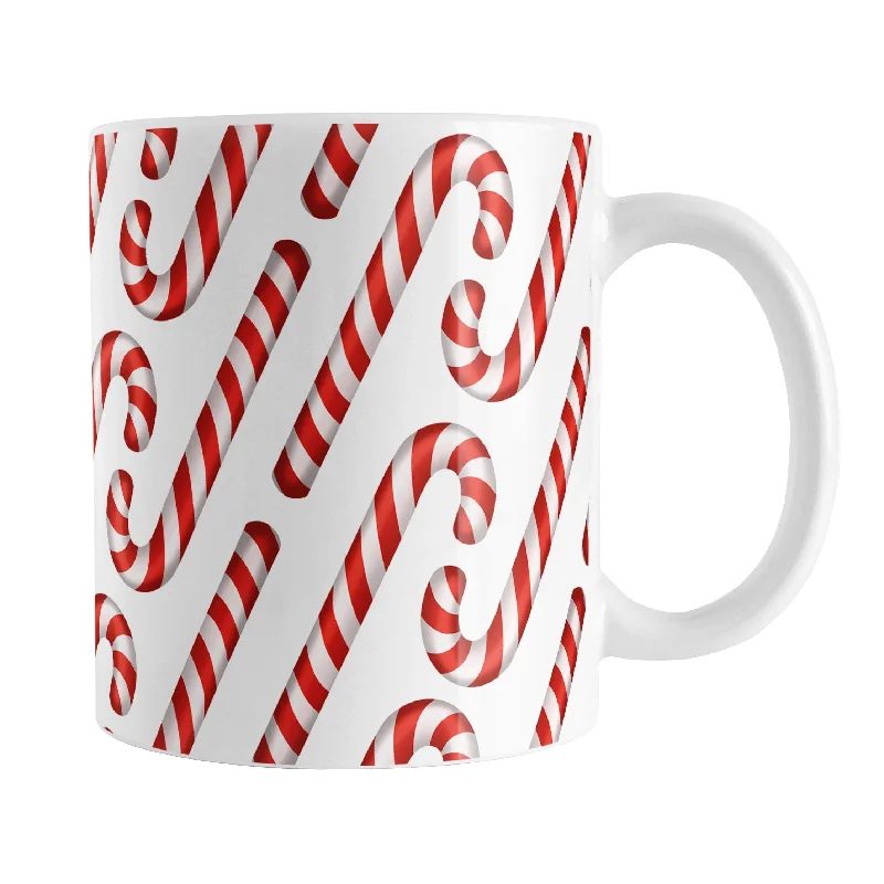 glass coffee mugs -Candy Cane Pattern Mug