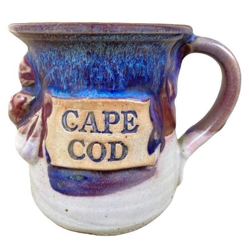 cute personalized coffee cups -Cape Cod Lobster Embossed Hand Thrown Mug