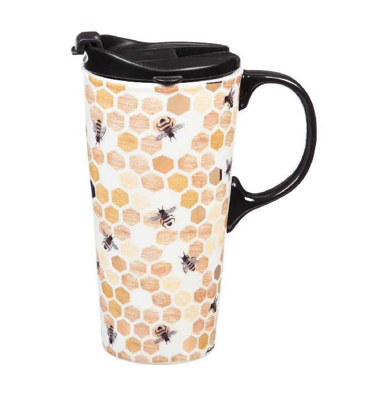 metal coffee mugs -Ceramic Travel Cup, Happy to bee home