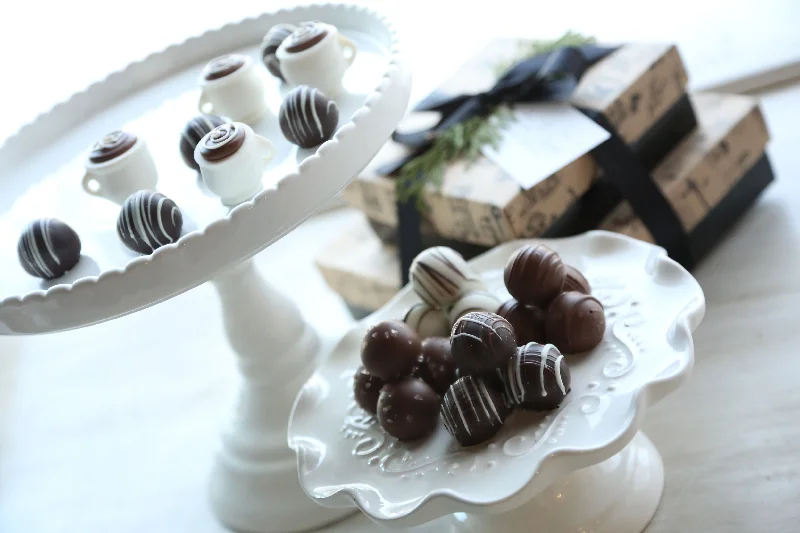 glass cups for coffee -Chocolate Truffles ~ 2-Tier Gift Tower ~ Coffee Cups