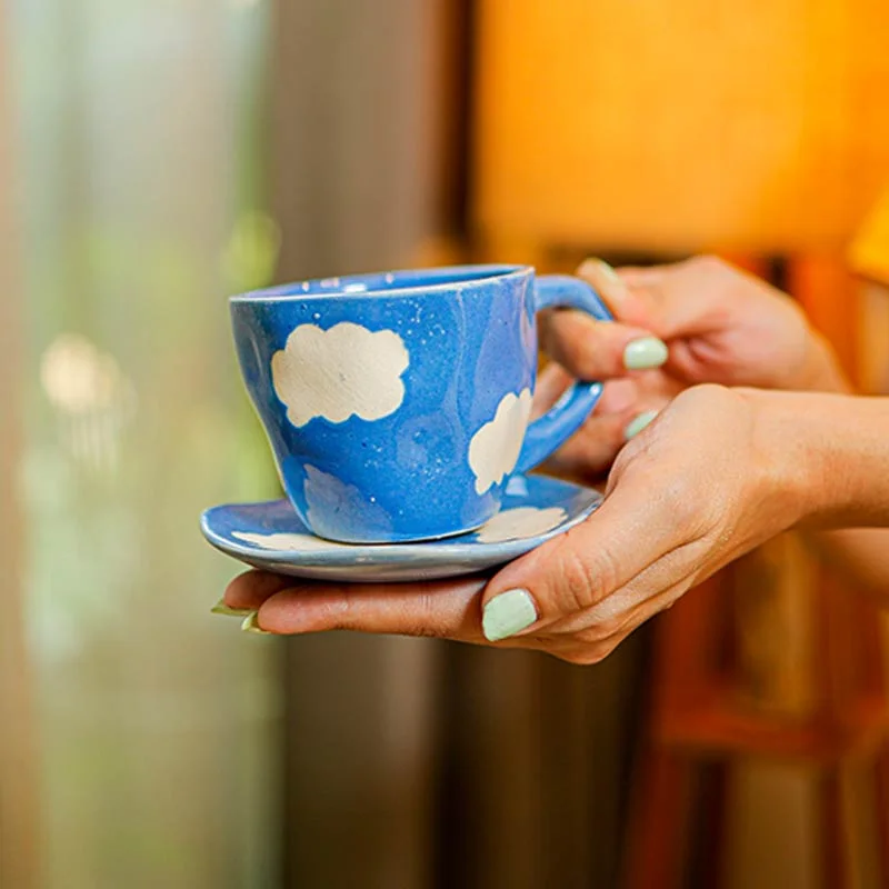 personalized mugs for Christmas -Cloud Cup & Saucer Combo