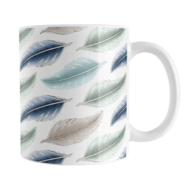 ceramic tea cups -Coastal Feathers Mug