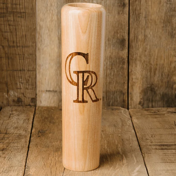 personalized stainless steel mugs -Colorado Rockies "CR" Dugout Mug® | Baseball Bat Mug