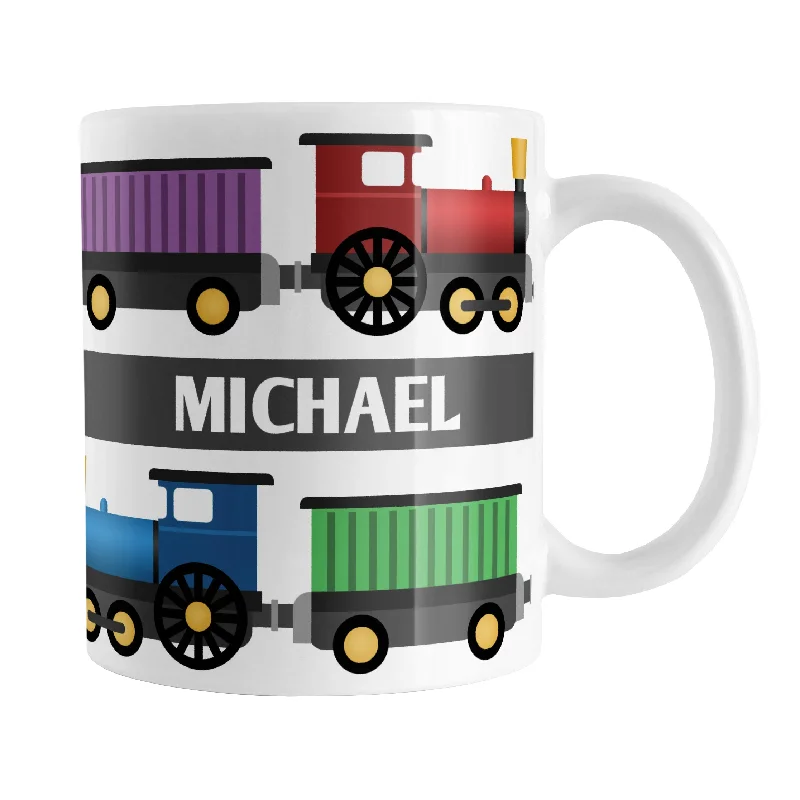 elegant coffee mugs for gifts -Personalized Colorful Locomotive - Train Mug