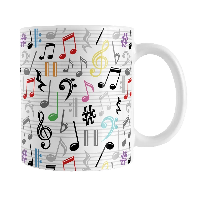 personalized travel mugs -Colorful Music Notes Pattern Mug