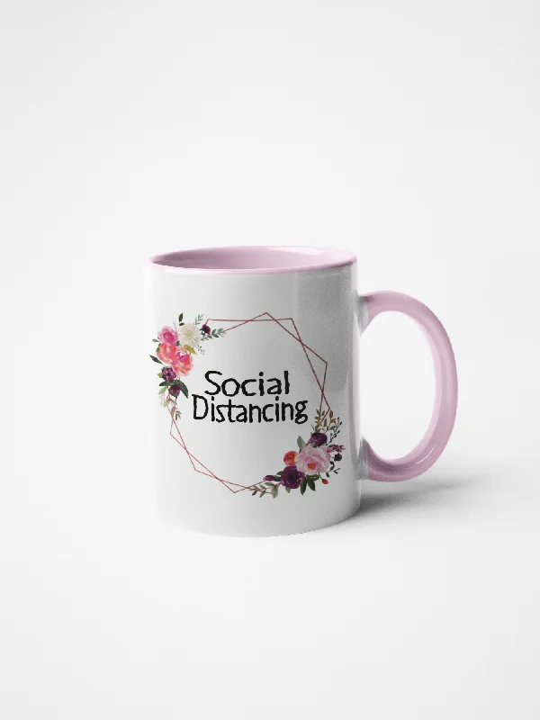 glass tumblers for tea -Social Distancing Floral Coffee Mug