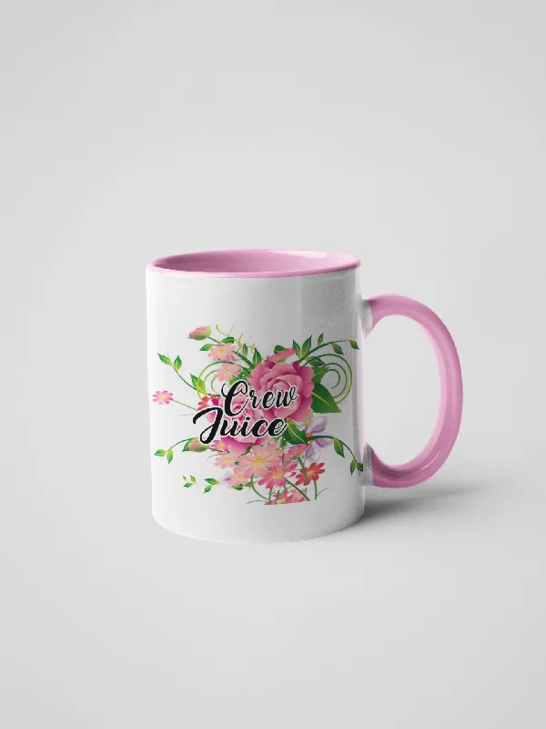 colorful tea mugs -Crew Juice - Floral Delicate and Fancy Flight Attendant Coffee Mug