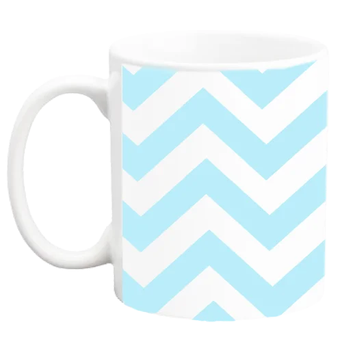 microwave safe coffee mugs -Custom Coffee Mug - Blue Chevron - 11 ounce