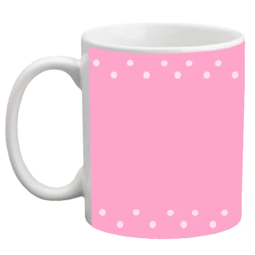 novelty coffee cups -Custom Coffee Mug - Pink Polka Dot - 11 ounce