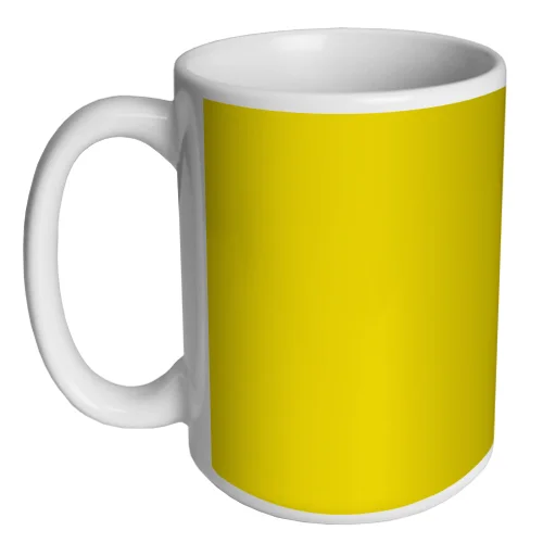 best insulated mugs -Custom Coffee Mug - Yellow - 15 ounce