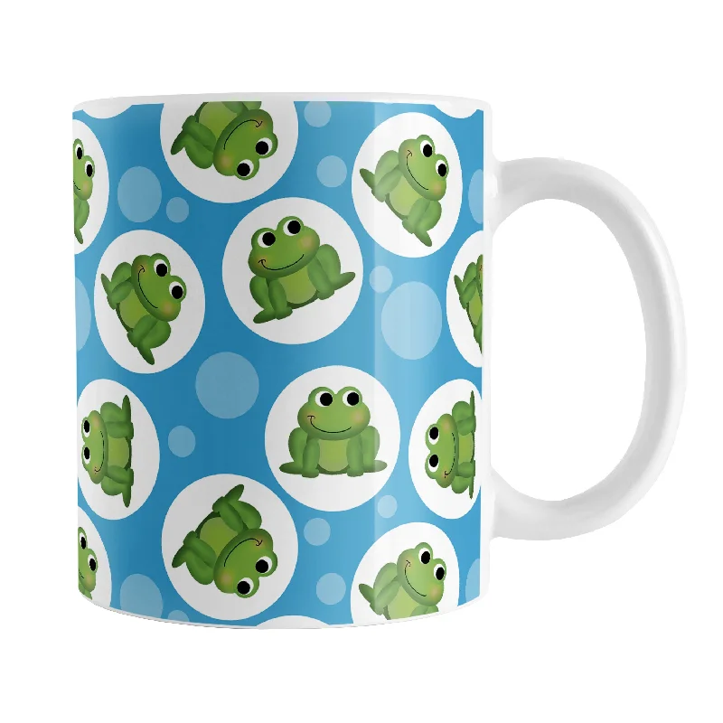 unique coffee cups -Cute Blue Frog Pattern Mug