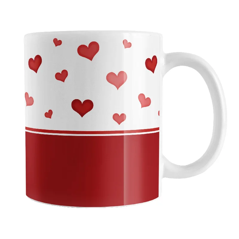 insulated travel mugs with straw -Cute Hearts and Red Mug