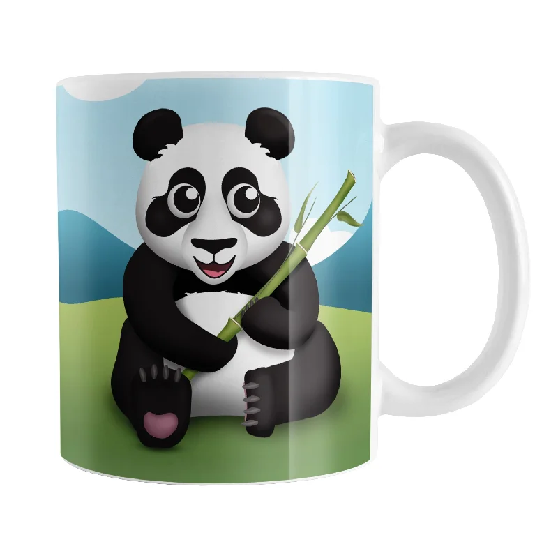 cute mugs for Christmas -Cute Panda with Bamboo Mug