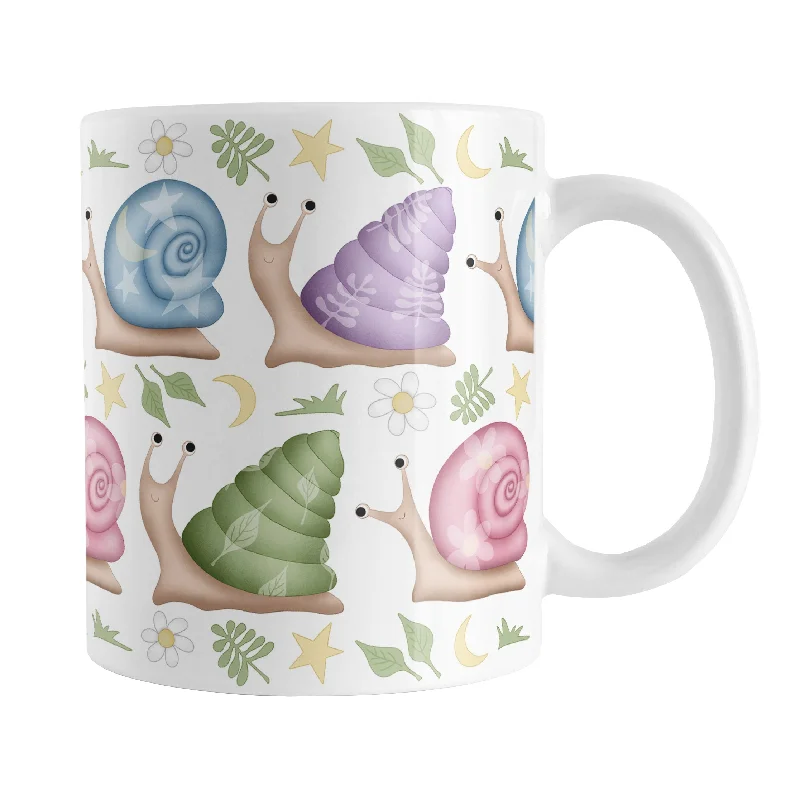 best custom coffee cups with quotes -Cute Spring Summer Snails Pattern Mug