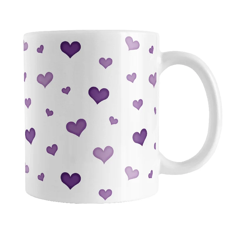 personalized coffee cups with quotes -Dainty Cute Purple Hearts Mug