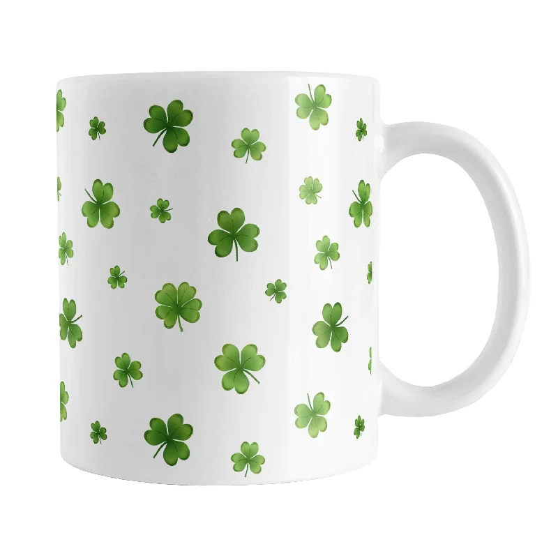 coffee mugs with quotes -Dainty Shamrocks and Clovers Mug