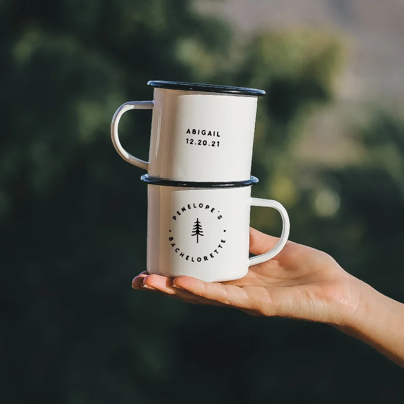 wooden coffee mugs -Forest Bachelorette Party Cups