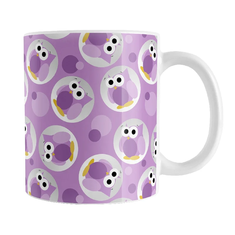 stainless steel tumblers -Funny Cute Purple Owl Pattern Mug