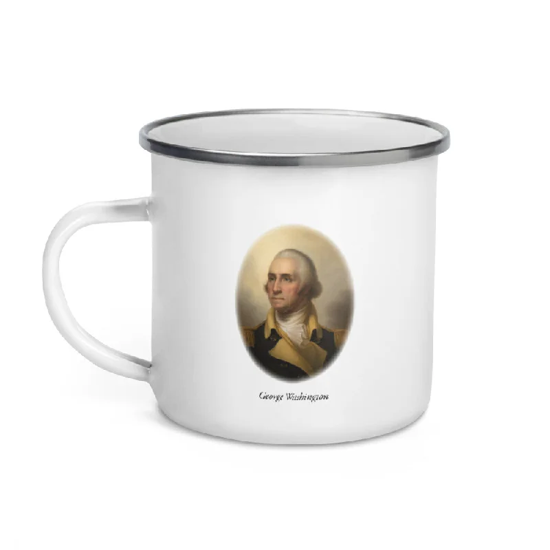 ceramic tea mugs for wedding -George Washington (enamel mug)