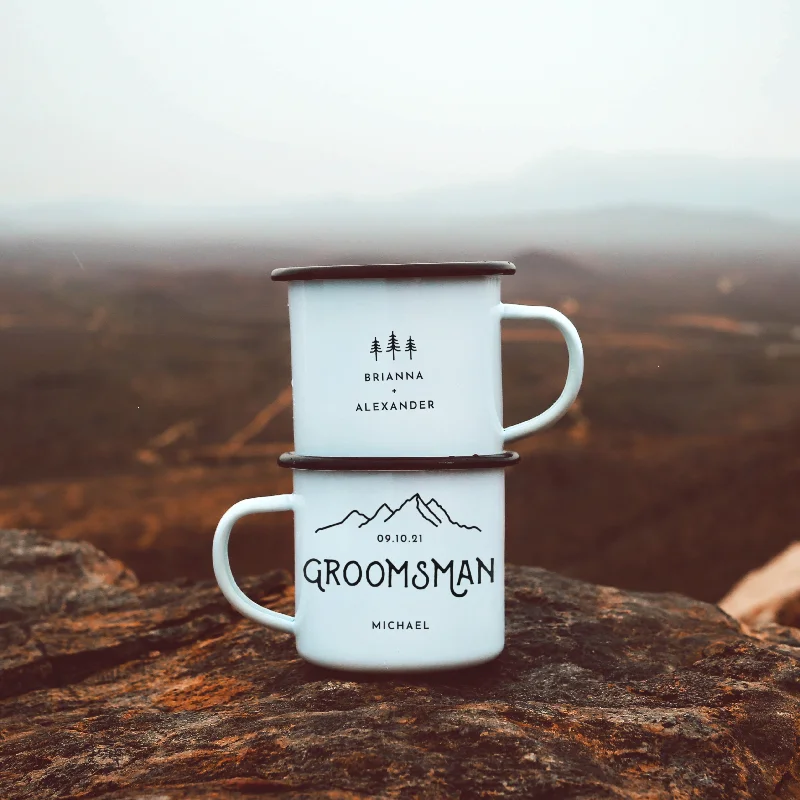 creative coffee mugs -Groomsman Best Man Camping Mugs