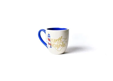 reusable coffee cups -HAPPY EVERYTHING NORTH CAROLINA MOTIF MUG