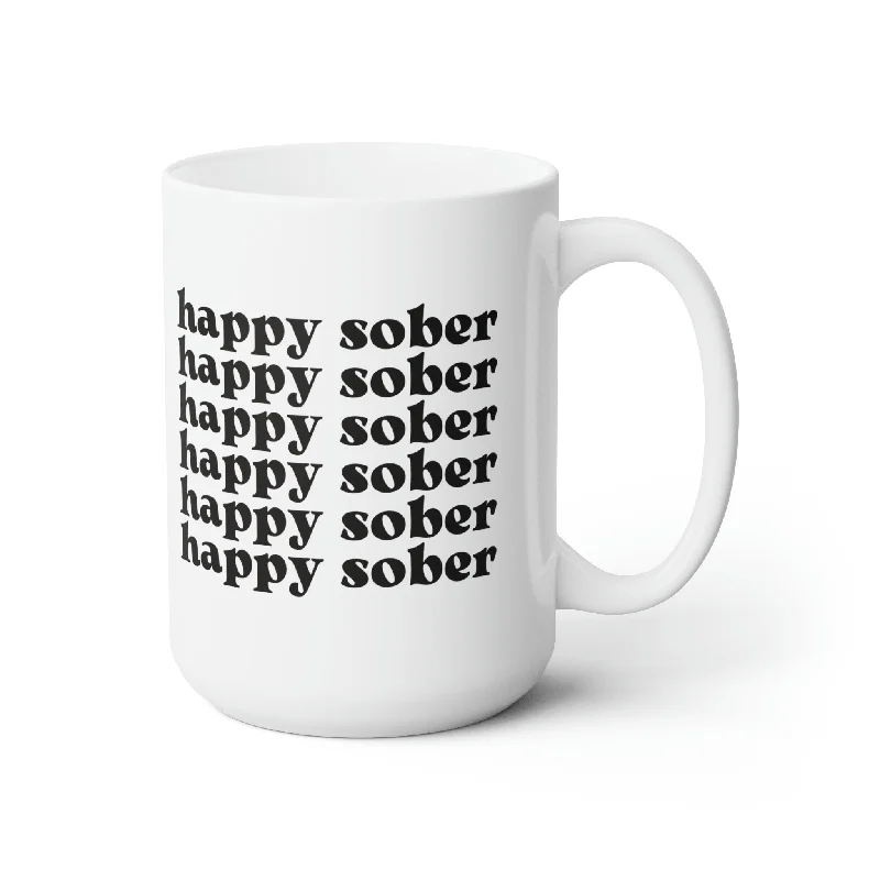 glass coffee mugs -Happy Sober mug