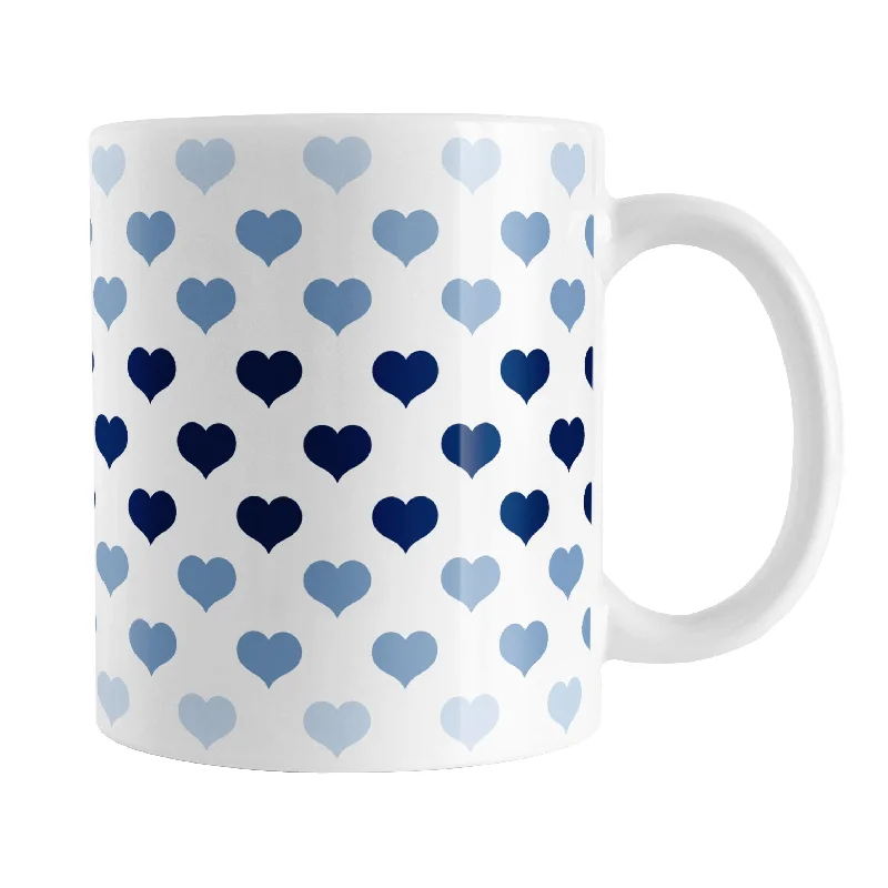 sports themed coffee mugs -Hearts in Blue Mug