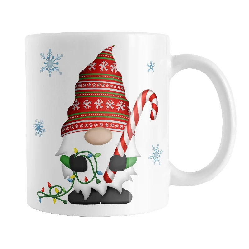 custom logo travel mugs -Holiday Candy Cane Gnome Mug