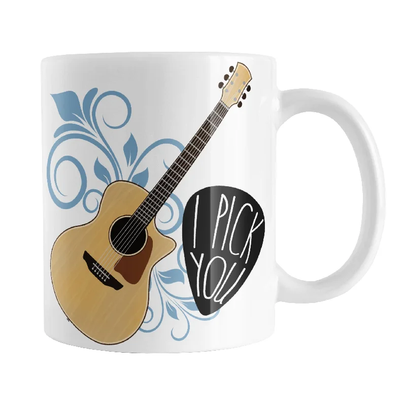 thermal coffee mugs for work -I Pick You - Guitar Mug