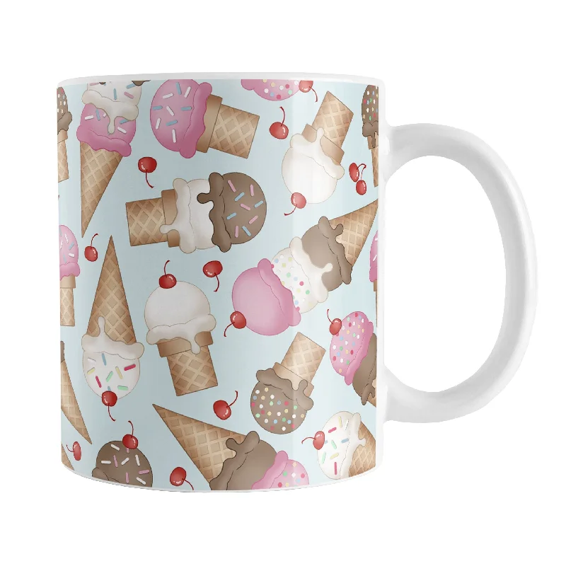 coffee mugs with images -Ice Cream Cones Pattern Mug