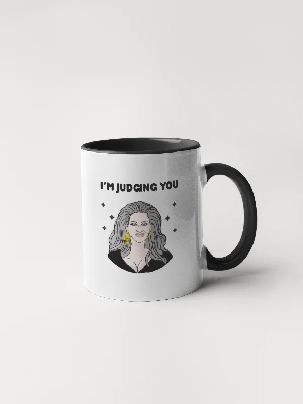 travel mugs for tea lovers -I'm Judging You - Michelle Visage Coffee Mug - RuPaul's Drag Race