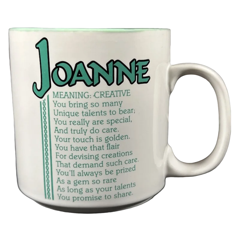 modern coffee cups -JOANNE Poetry Name Green Interior Mug Papel