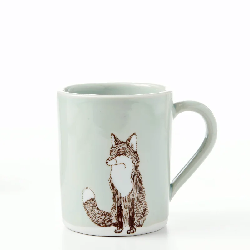 custom name coffee mugs -Large Mug: Celadon Fox