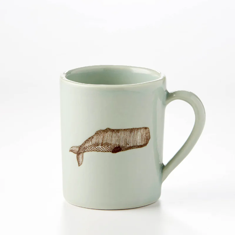 stylish personalized tea mugs -Large Mug: Celadon Whale