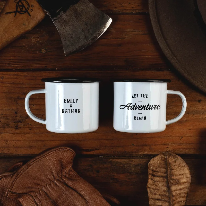 best custom travel mugs -Let The Adventure Begin Campfire Mugs